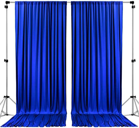 AK TRADING CO. 10 feet x 10 feet Polyester Backdrop Drapes Curtains Panels with Rod Pockets - Wedding Ceremony Party Home Window Decorations - Royal Blue (DRAPE-5x10-ROYAL)