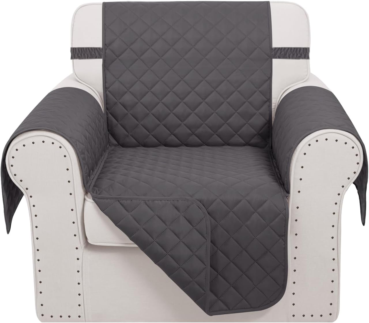 Recliner Chair Covers Reversible Sofa Cover Couch Cover for Pets Lazy Boy Furniture Protector(23''Chair,Dark Grey/Dark Grey)