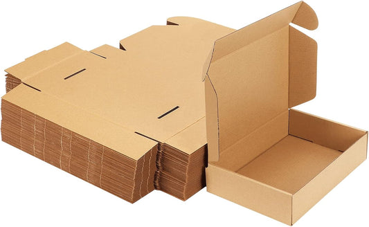 MEBRUDY 9x6x2 Inches Shipping Boxes Pack of 50, Small Corrugated Cardboard Box for Mailing Packing Literature Mailer