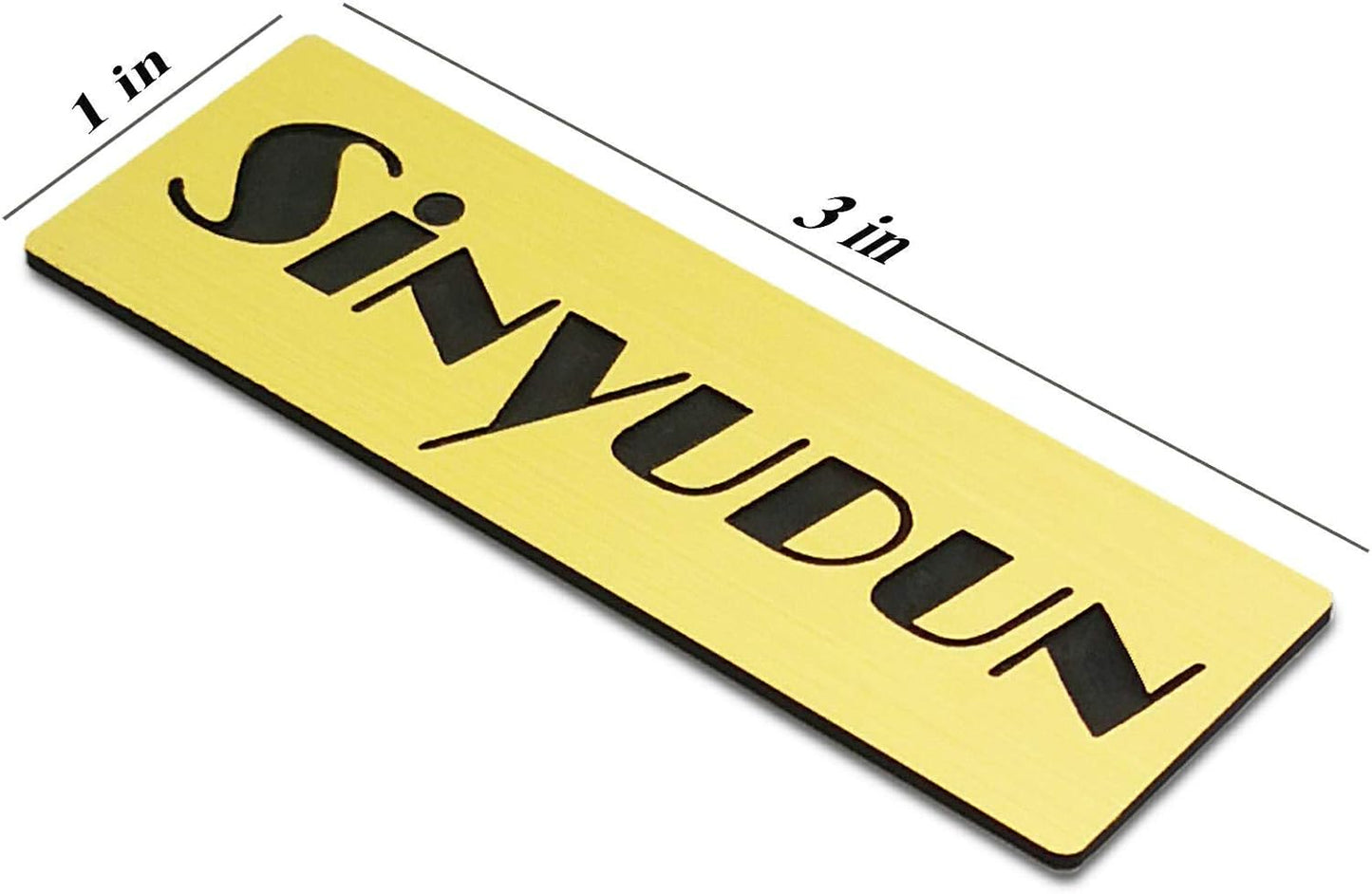 Custom Engraved Name Tag Badges for Business, Personalized Identification with Pin, Magnetic, Adhesive, or Blank Backing, 1"x3", Rose Gold/Black Text