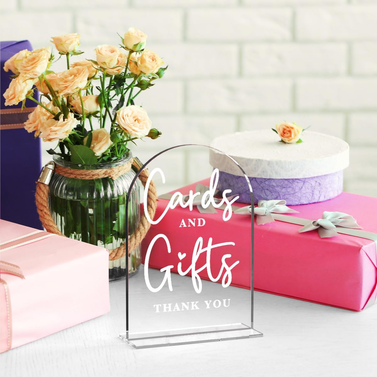 Acrylic Wedding Sign Cards and Gifts Sign for Wedding Wedding Signs for Ceremony Modern Calligraphy Arch Acrylic Table Top Sign for Wedding Reception and Event Party Table