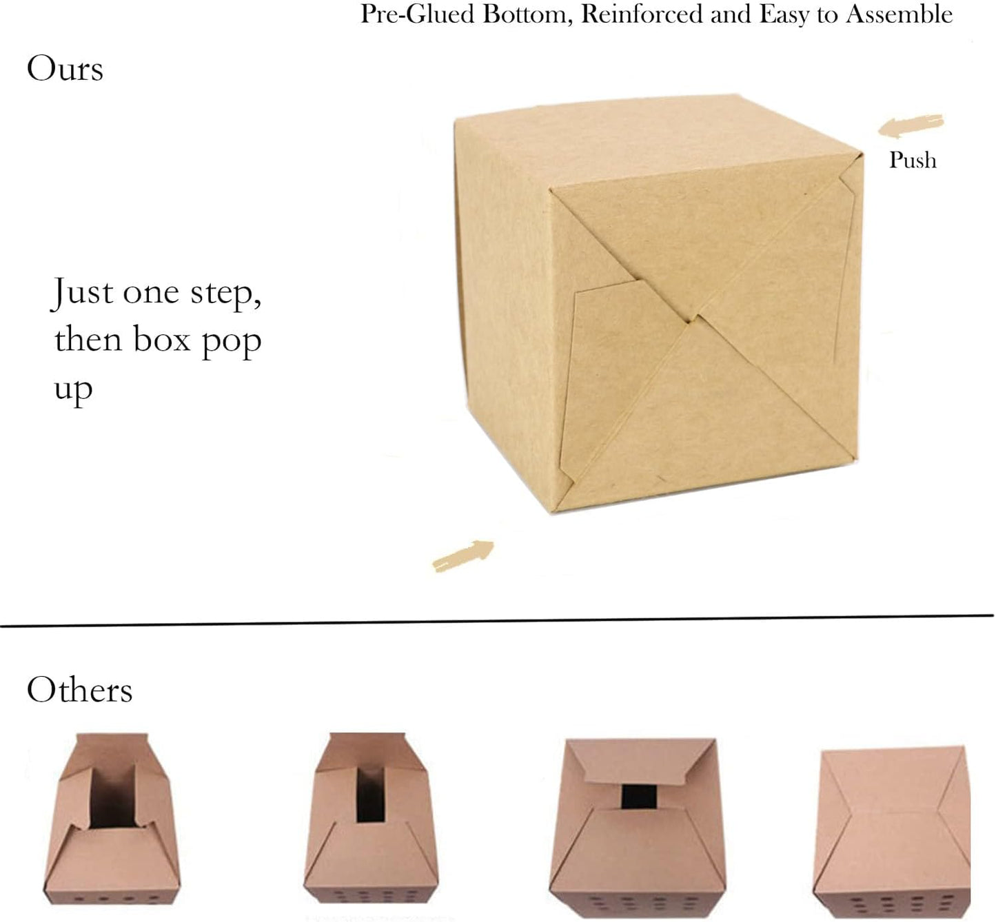 25 Pcs Brown Paper Gift Boxes, Small Candy Boxes Bulk, 4x4x4 inch Gift Box with Lids, Goodie Treat Boxes for Party Favors, Birthday Gifts, Wedding Gifts