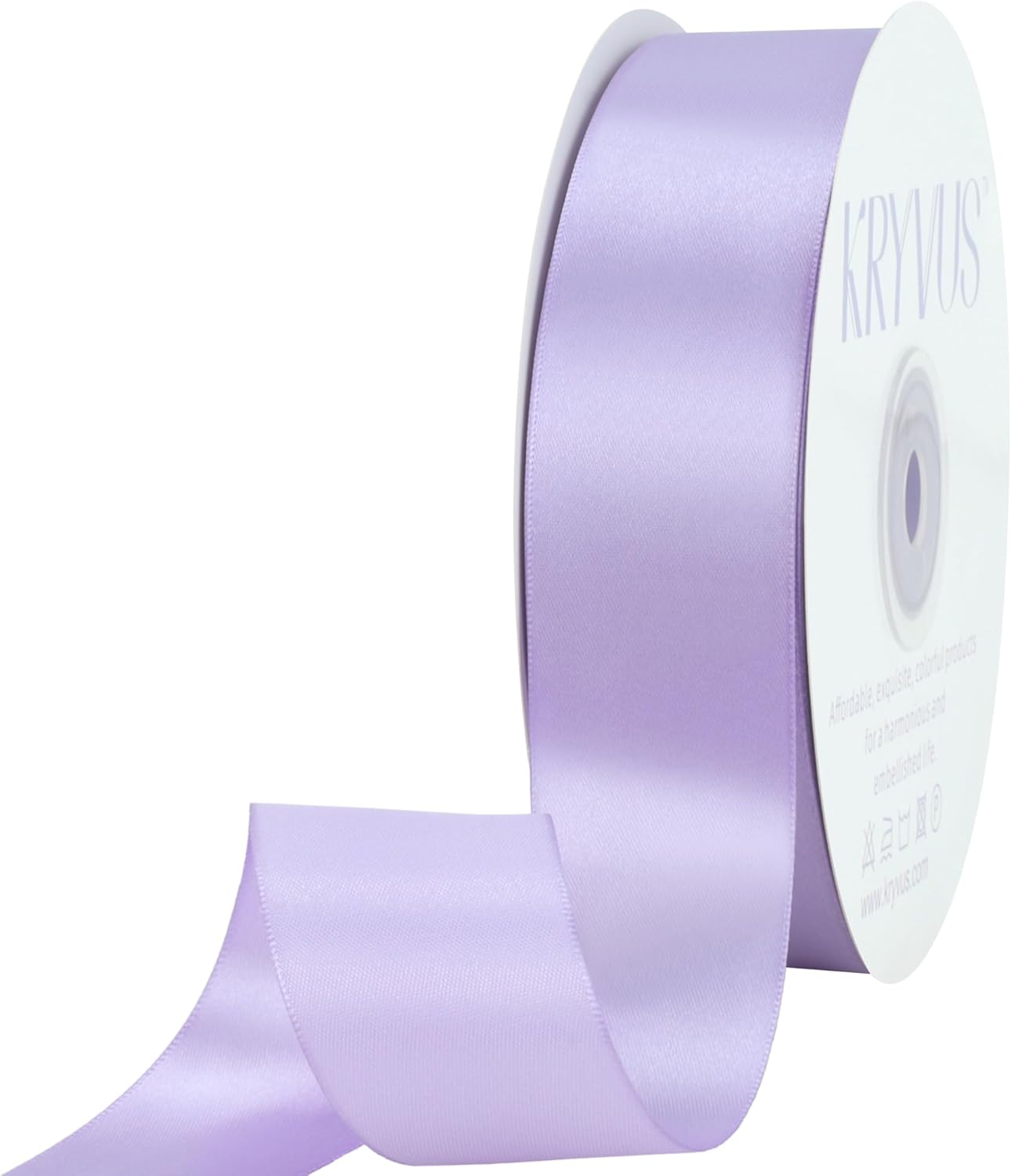 Lavender Satin Ribbon 1-1/2 inch X Continuous 100 Yards, Single Face Polyester Ribbon Perfect for Gift Wrapping, Flower Bouquet, Wedding Decor, Crafts, Bow Making, Sewing and More