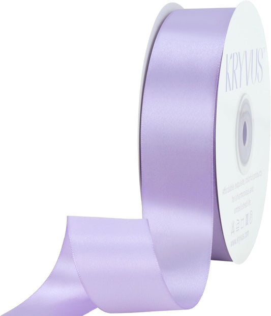Lavender Satin Ribbon 1-1/2 inch X Continuous 100 Yards, Single Face Polyester Ribbon Perfect for Gift Wrapping, Flower Bouquet, Wedding Decor, Crafts, Bow Making, Sewing and More