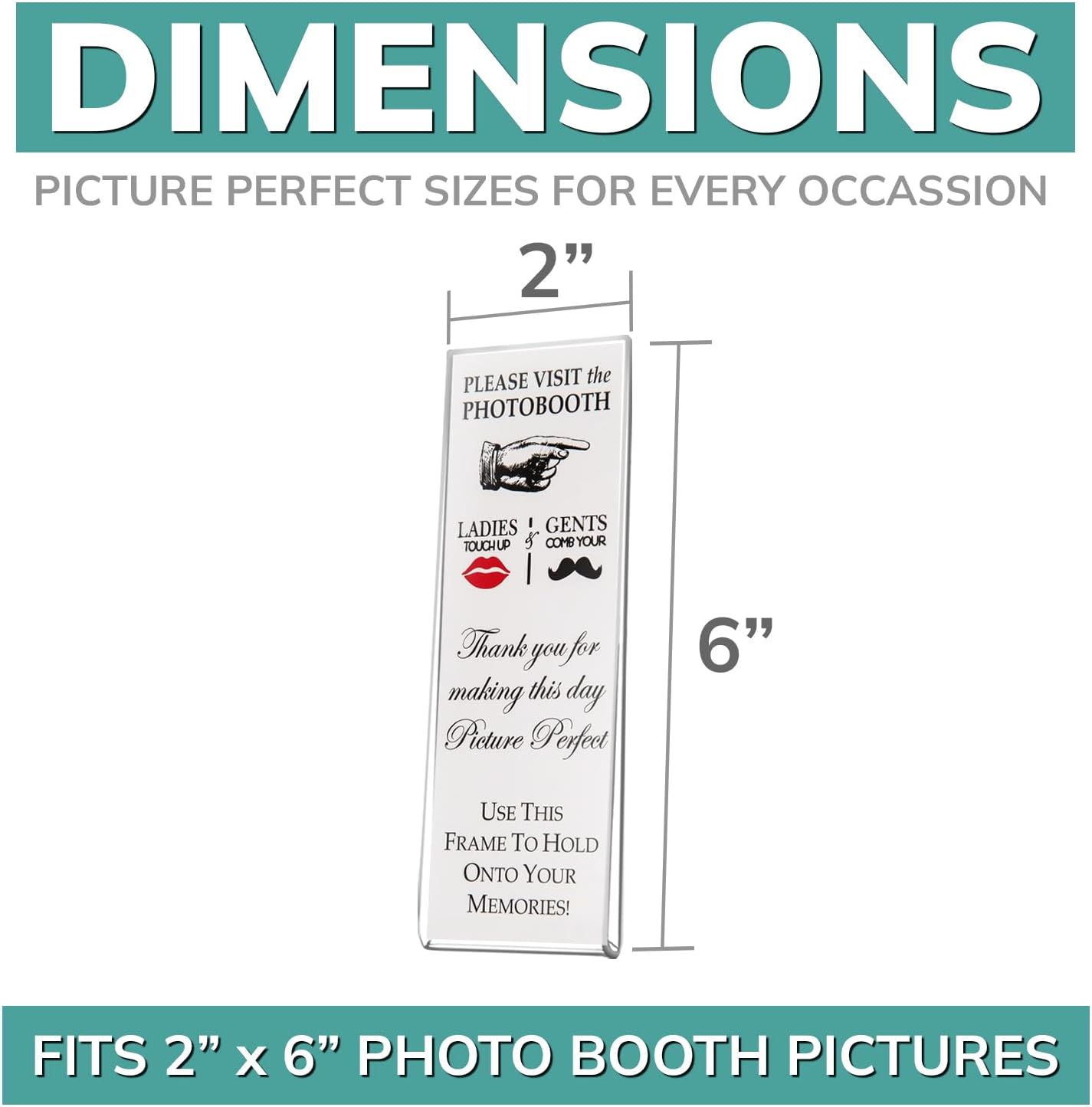 pbf PHOTO BOOTH FRAMES 2x6 Magnetic Picture Frames for Refrigerator | 2 x 6 Clear Magnetic Acrylic Frames for Photo Strips | Magnetic Photo Holders for Fridge, Locker, Sign Holder (100-Pack)