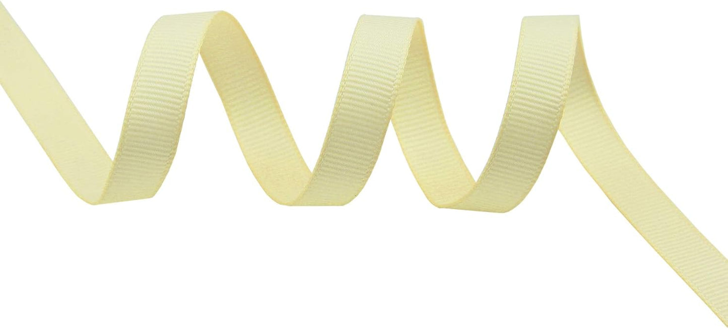 ITIsparkle 3/8" Inch Grosgrain Ribbon 50 Yards-Roll Set for Gift Wrapping Scrap Books Party Favor Hair Braids Baby Shower Decoration Cake Decoration Floral Arrangement Craft Supplies, Ivory Ribbon