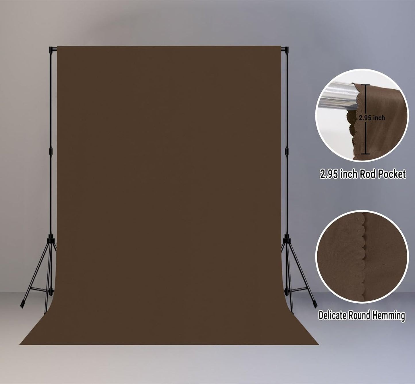 5x7FT Brown Screen Backdrops for Photography,High Density, Wrinkle Resistant, Photo Video Studio, Party, Events,Home Decor