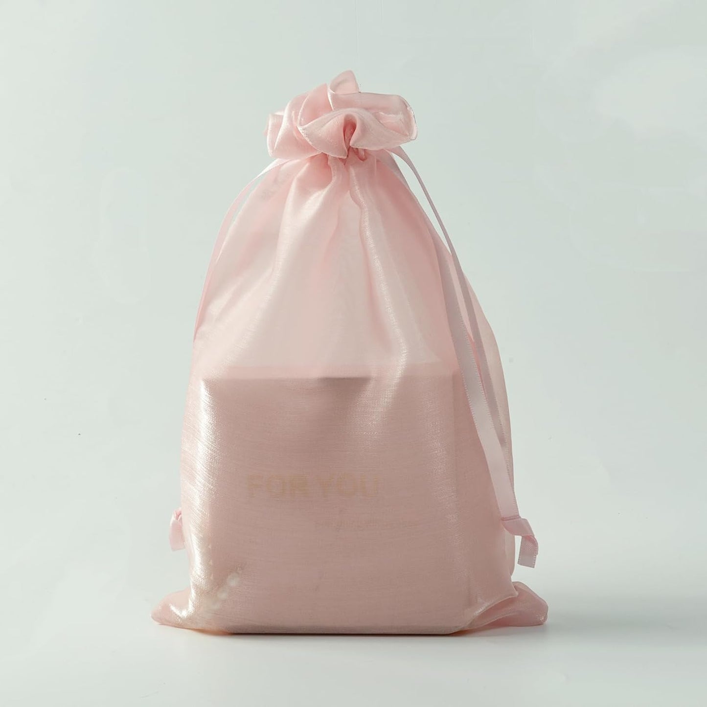 QIANF 20 Pcs Pink Small Organza Bags 6X9 inch for Wedding Favors with Drawstring, Mini Mesh Gift Bags Jewelry Pouch for Candy Bridal Shower Party Favor Baby Shower Christmas