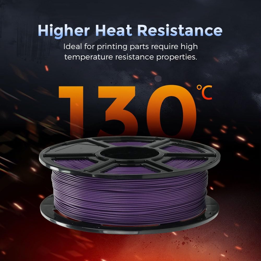 FLASHFORGE Carbon Fiber PETG Filament 1.75mm, Carbon Fiber PETG 3D Printer Filament, 1KG Spool Dimensional Accuracy +/- 0.02mm, Lightweight & Heat-Resistant & Moisture Free (Iris Purple)