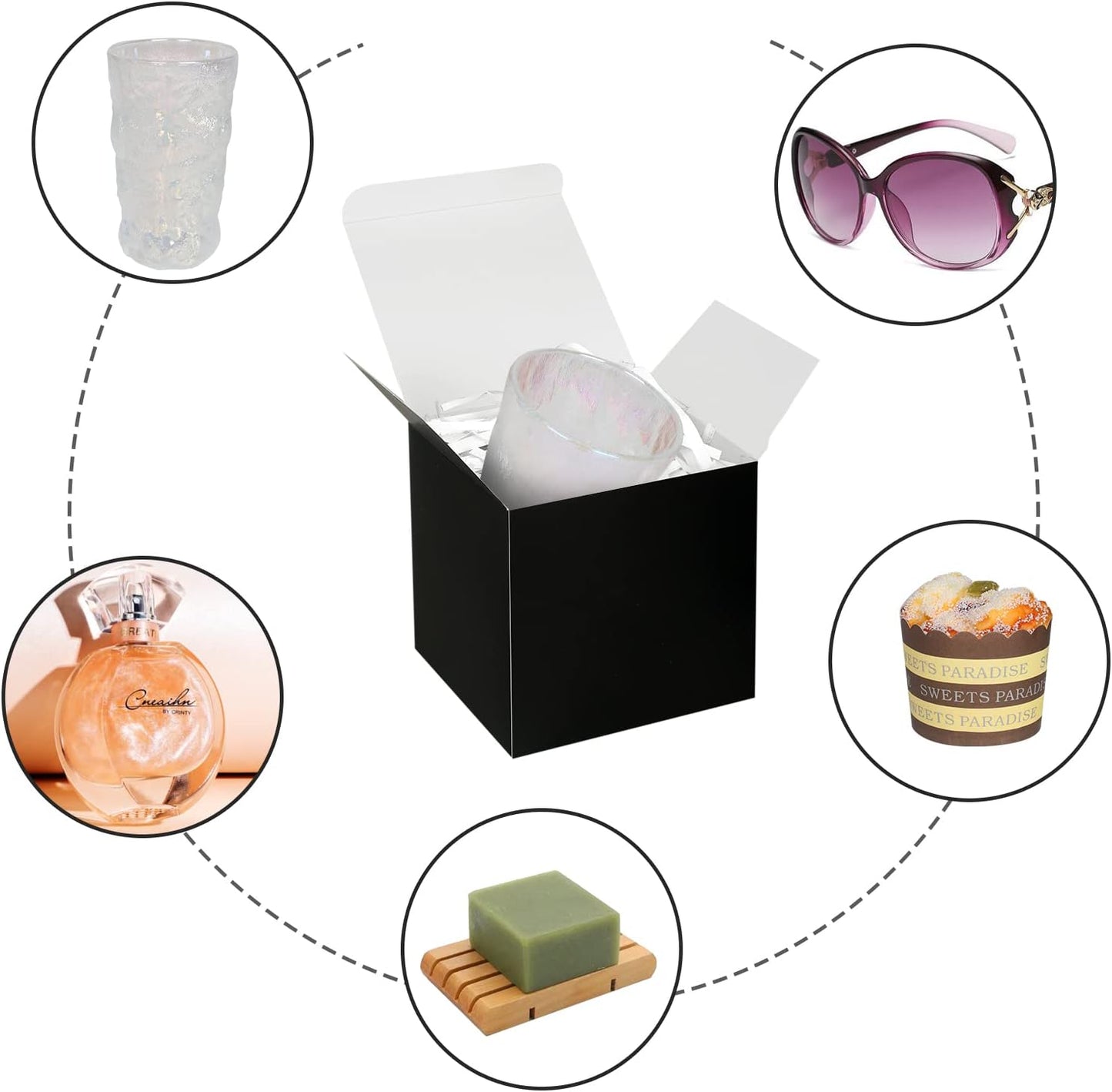 Black Gift Boxes 5x5x5, 30 Pack Paper Gift Boxes with Lids for Gift, Bridesmaid Proposal Box, Cupcake Boxes, Gift Box for Wedding, Birthday, Groomsmen Proposal, Gifts, Packaging, Present