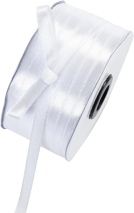 1/4 Inch White Satin Ribbon 230 Yards Bulk Fabric Ribbons for Gift Wrapping, Scrapbooking, Crafts and DIY Projects, Wedding, Event Decor