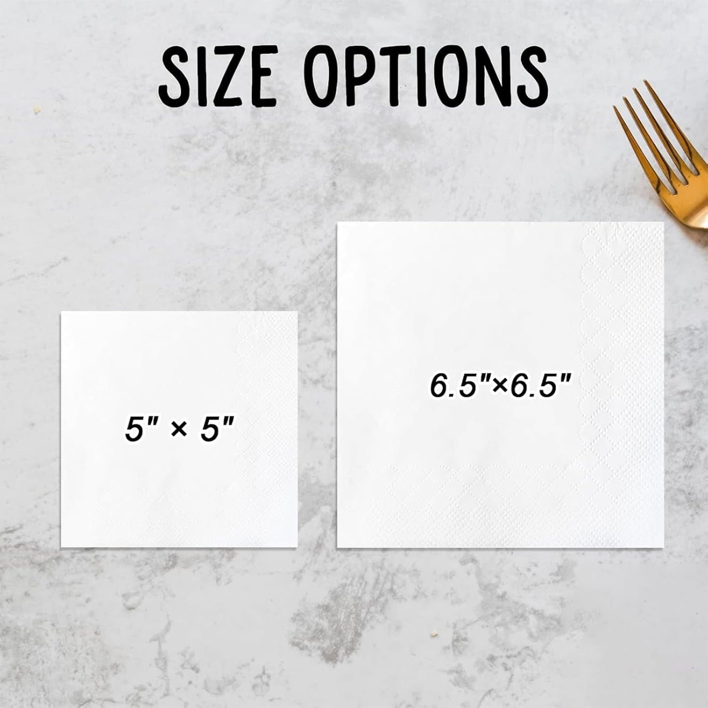 Personalized Custom Napkins: 50 Personalized Printed Napkins, 3 Ply, Custom Cocktail Napkins - Imprinted with Your Logo, Photo or Any Design You Want (white)