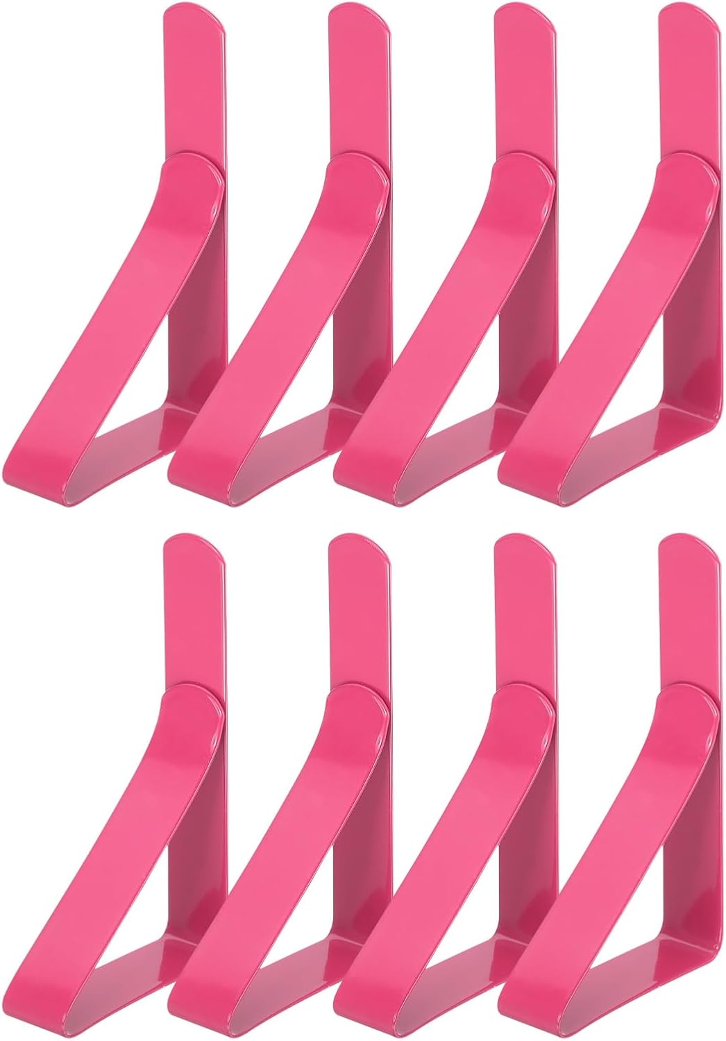 uxcell 8 Pack Tablecloth Clips, Stainless Steel Table Cloth Cover Clamps, 2.95" x 1.77" Windproof Holder Clips for Home Party Picnic Wedding Camping Dining Tables, Pink