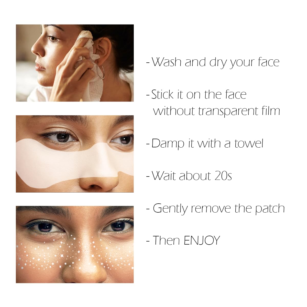 Glitter Freckles Face Tattoo - 24PCS Waterproof Gold Temporary Sparkle Patches for Women, Makeup Glow Up (Rosegold)