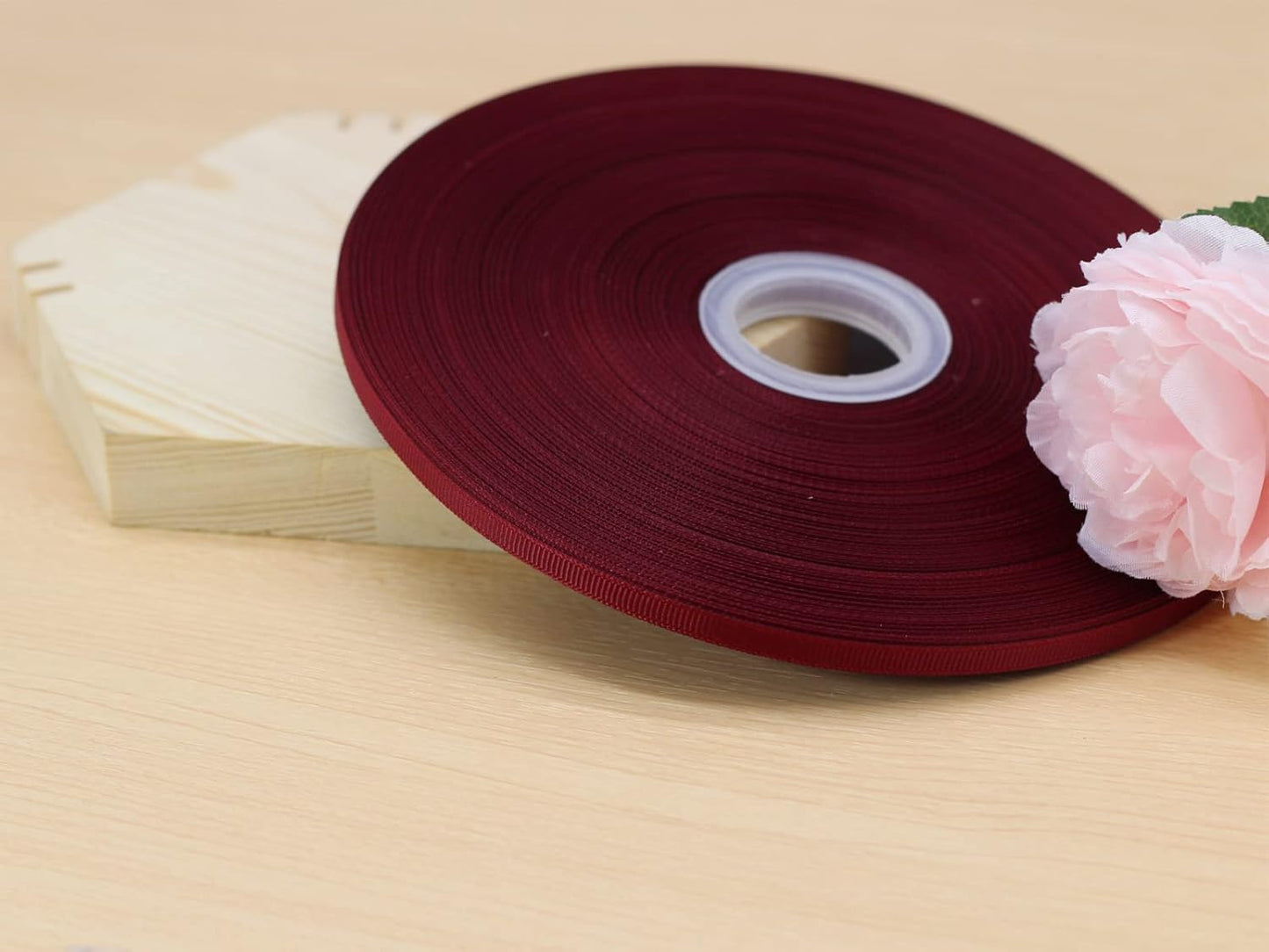 Jesep One Roll 100 Yards 1/4 inch Maroon Soild Grosgrain Ribbon Boutique Gift Wrapping Package Ribbon, DIY Crafts Bow Hair Headband Accessories Assorted Ribbon#790 (6mm)