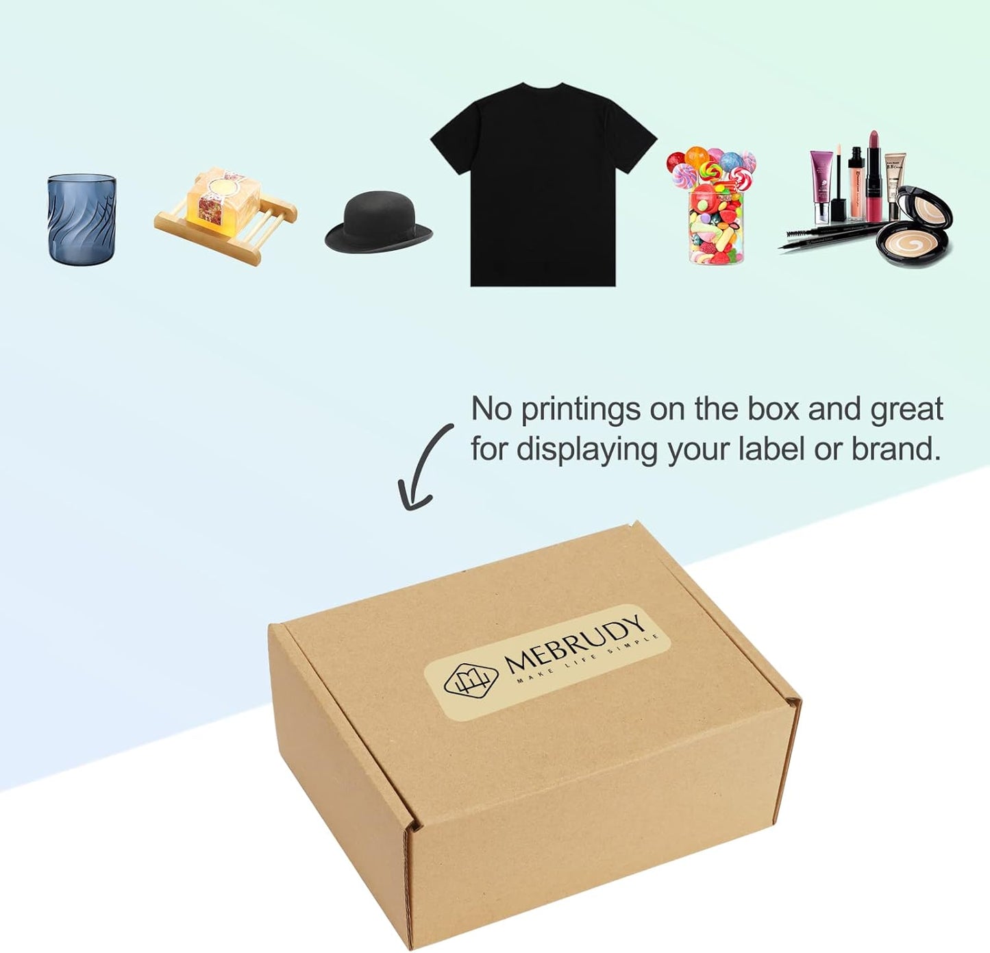 MEBRUDY 6x4x3 Inches Shipping Boxes Pack of 50, Small Corrugated Cardboard Box for Mailing Packing Literature Mailer