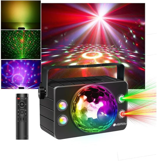 Disco Ball Light Party Lights DJ Disco Lights LED Stage Strobe Light Sound Activated with Remote Control for for Parties Xmas Club Bar Gift Birthday Rave Holiday Christmas Dance Room