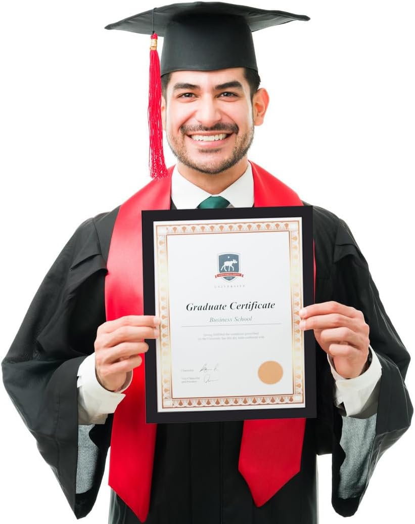 KTKDE 8.5x11 Picture Frame Black Certificate Document Frame 3 Pack Diploma Frames, Poster and Photo, Horizontal and Vertical Formats for Wall Hanging or Tabletop with Shatter Resistant Plexiglass