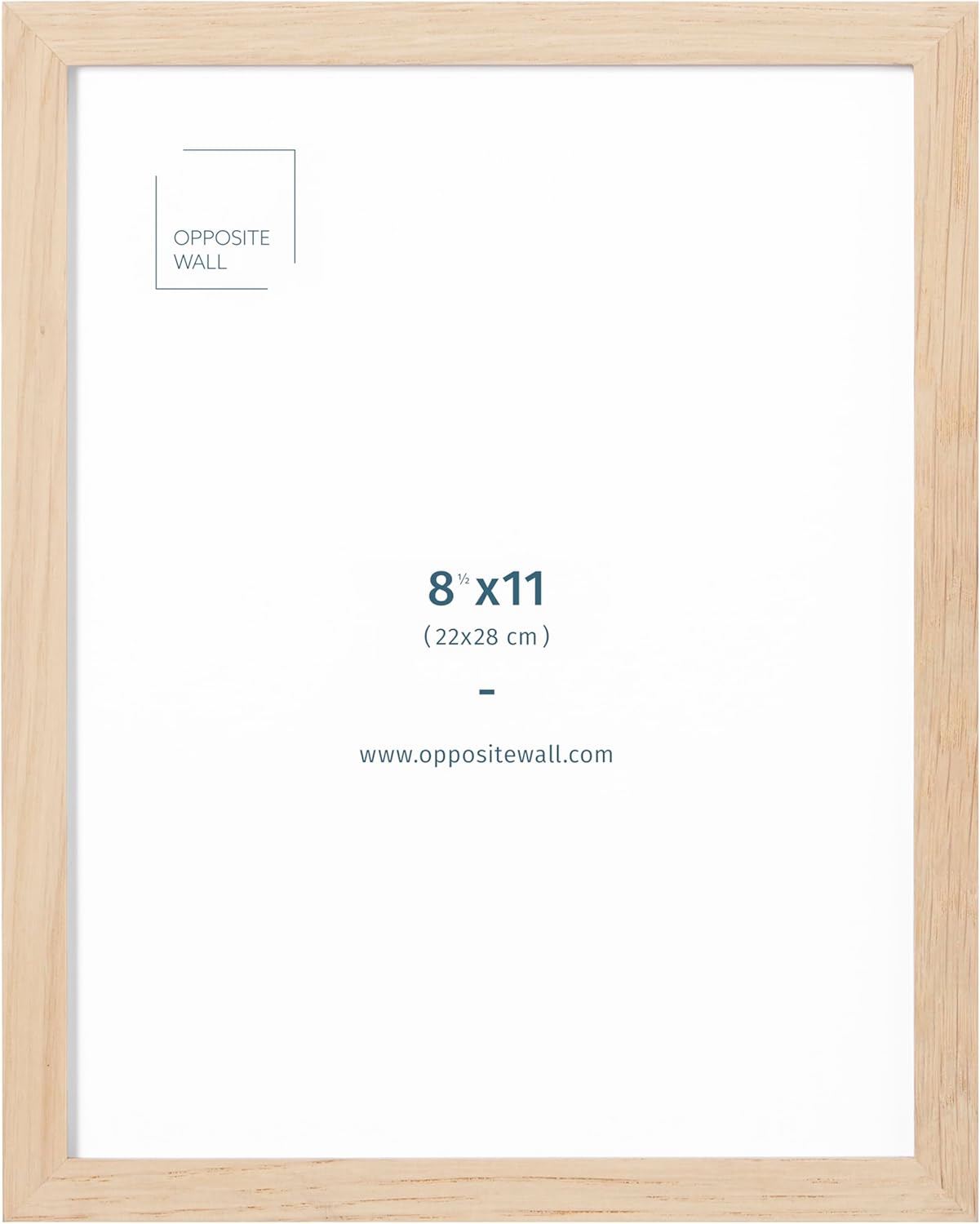 Opposite Wall - 8.5 x 11 in - Natural Solid Oak Wood Picture Frames - Lightweight, Versatile & Shatterproof - Wall Hanging & Tabletop Photo Frame - Office, Gallery & Home Decor