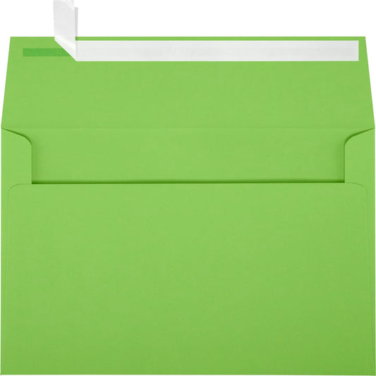 LUXPaper A9 Invitation Envelopes | Peel & Press | 5 3/4" x 8 3/4" | Limelight Green | 80lb. Text | 50 Qty