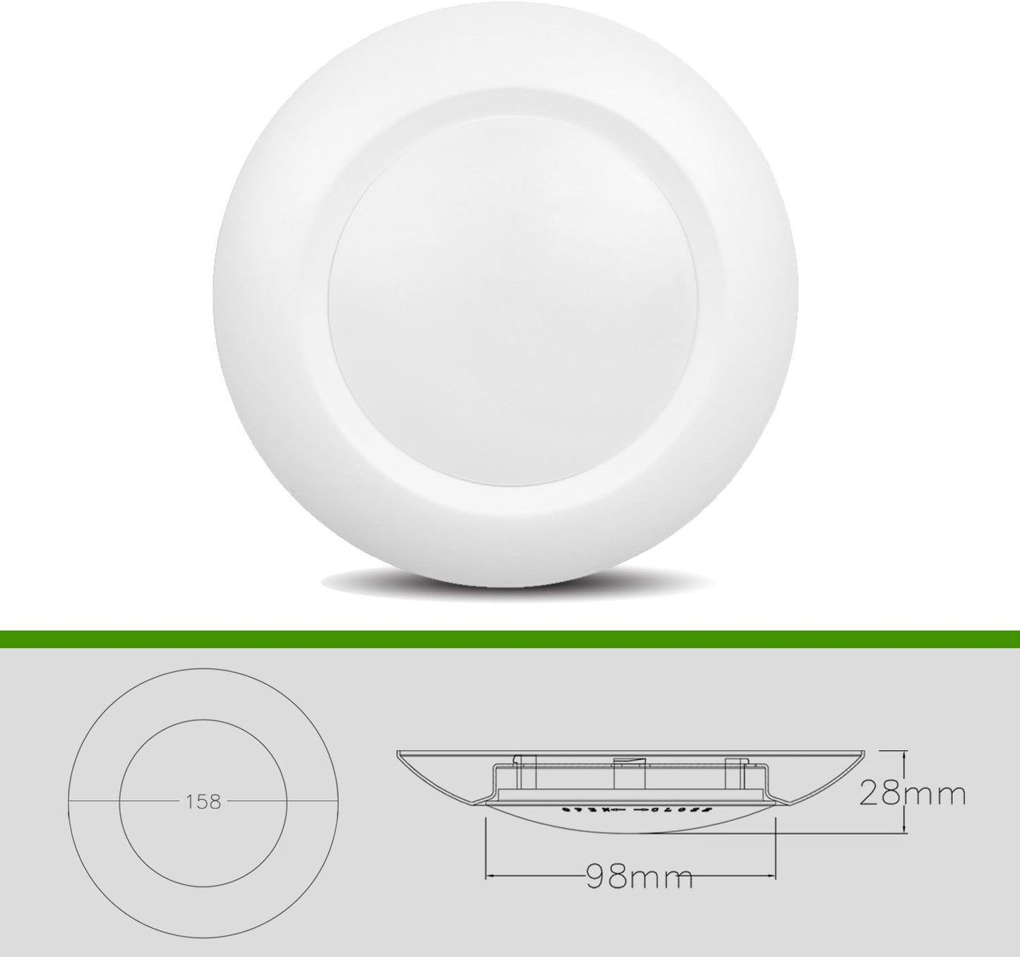4 Inch LED Low Profile Recessed & Surface Mount Disk Light, Round, 10W, >600 Lumens, 3000K Warm White, CRI80, DOB Design, Dimmable, cETLus Listed, 1 Pack(White)