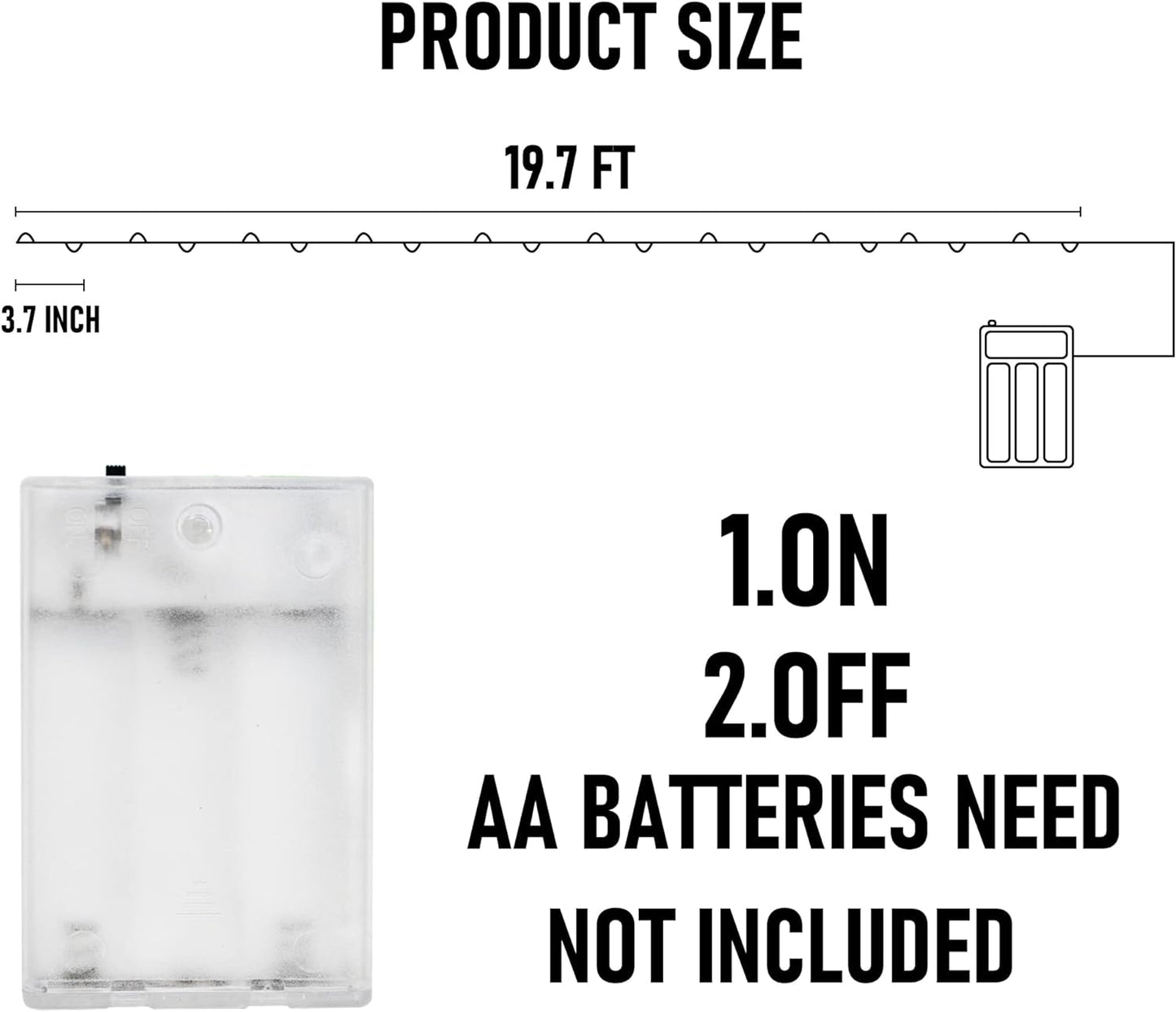 Dazzle Bright Fairy Lights Battery Operated, 4 Pack Total 80FT 240LED Silver Wire Waterproof String Lights, Christmas Decorations for Indoor Outdoor Bedroom Yard Decor, Multi-Colored