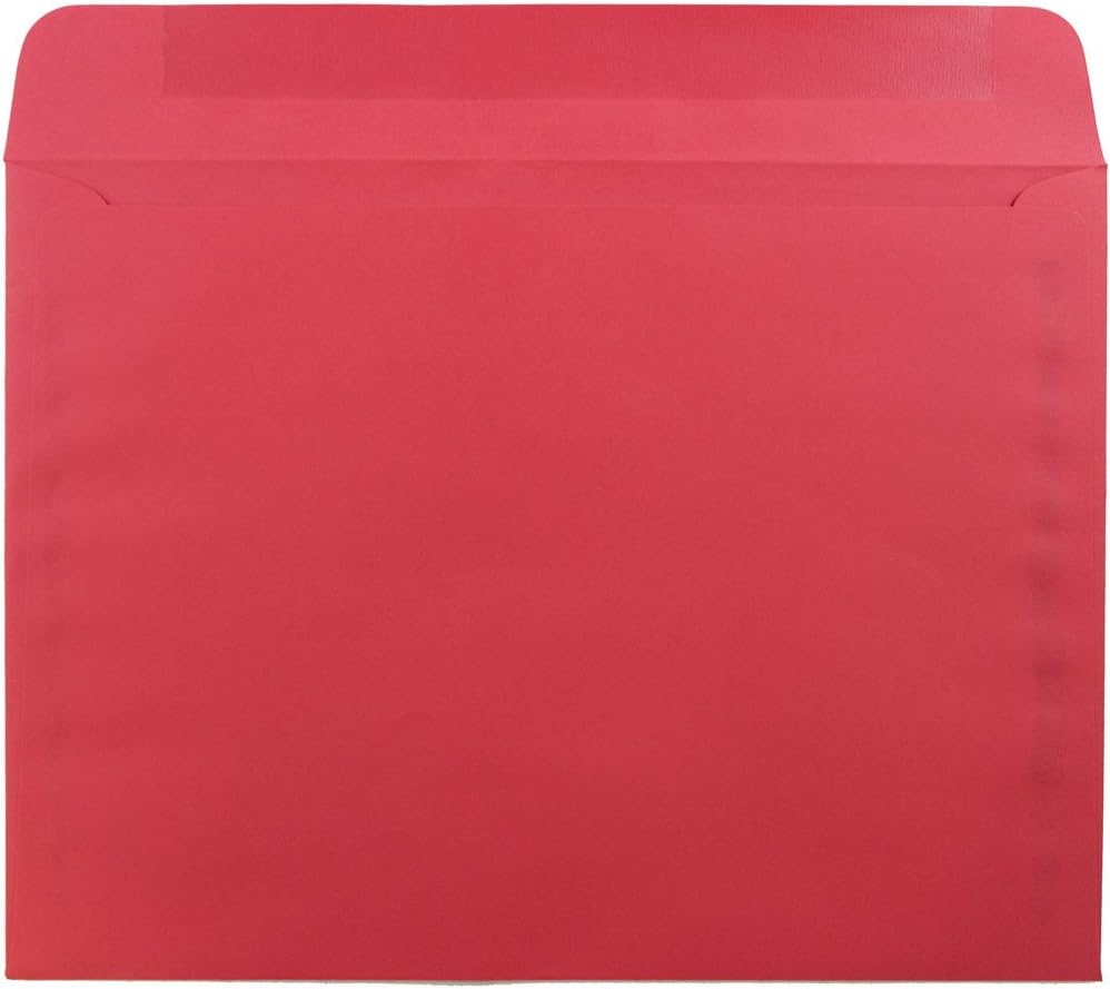 JAM PAPER 9 x 12 Booklet Colored Recycled Envelopes - Red Recycled - Bulk 1000/Carton