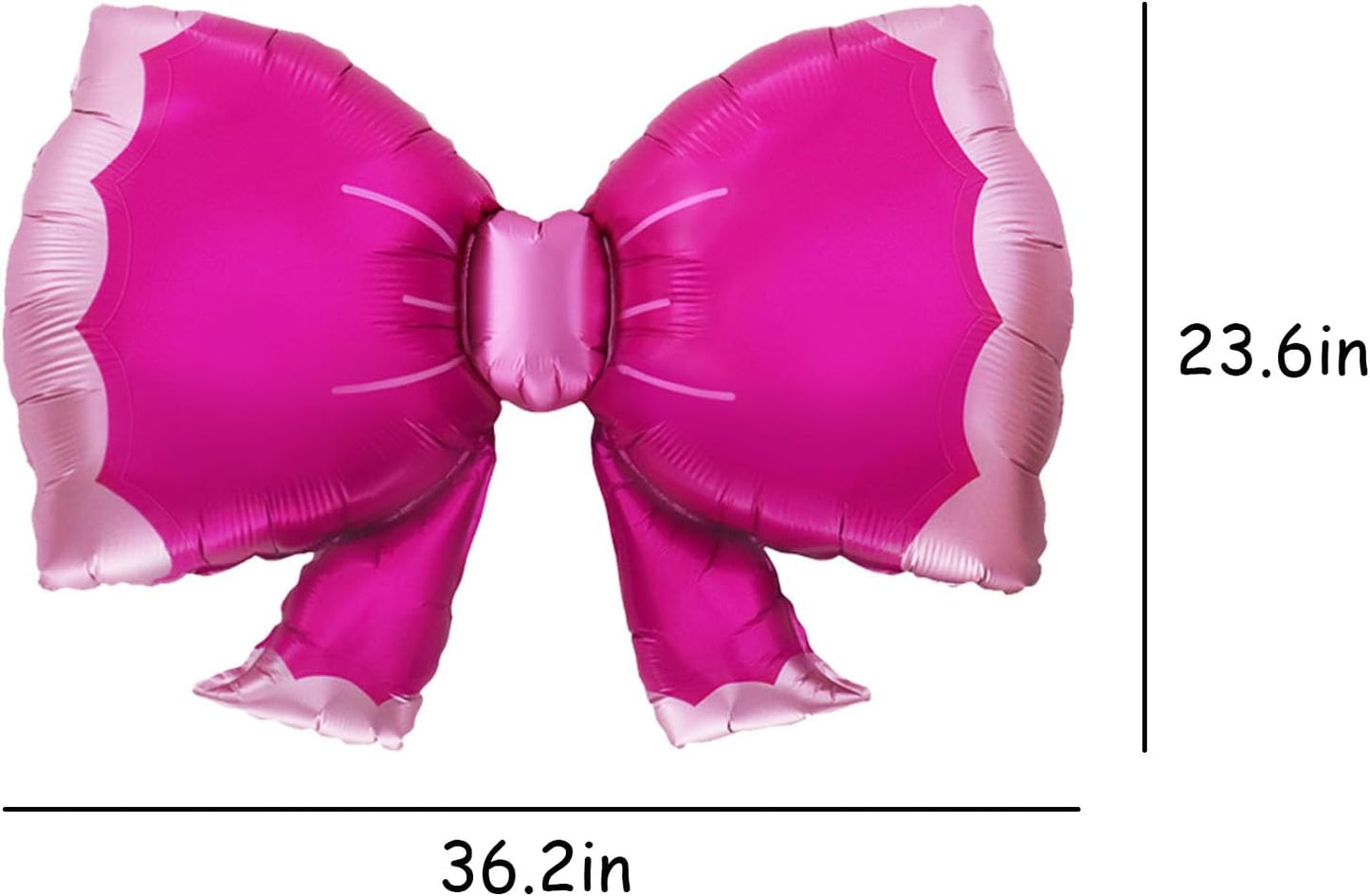 36 Inches Bow Foil Balloon Huge Bowtie Pink Balloon for Baby Shower, Wedding, Kids Theme Party Decoration (Hot pink)