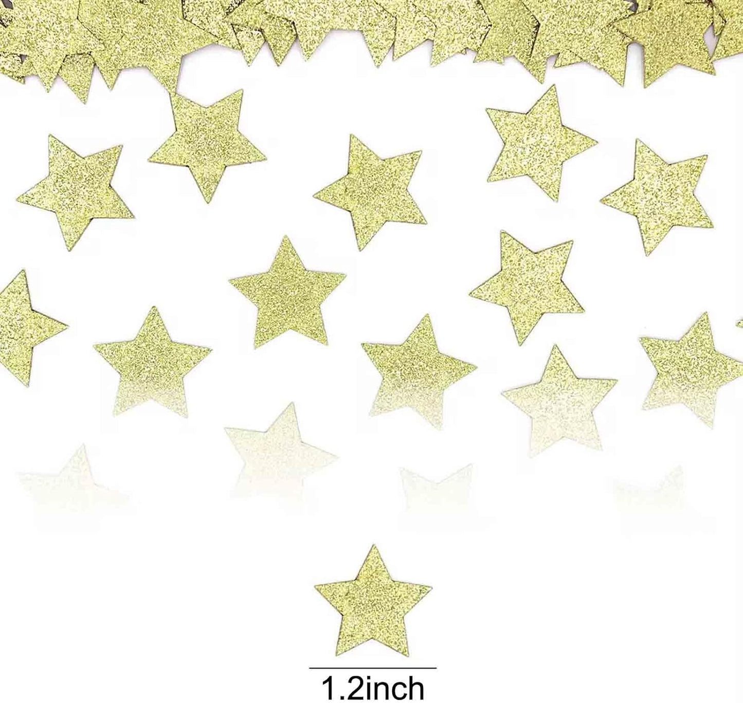 Glitter Star Confetti for Party and Tables Decoration,Baby Shower Birthday Wedding Graduation Retirement Bachelor Party,1.2inch in Diameter,200pc