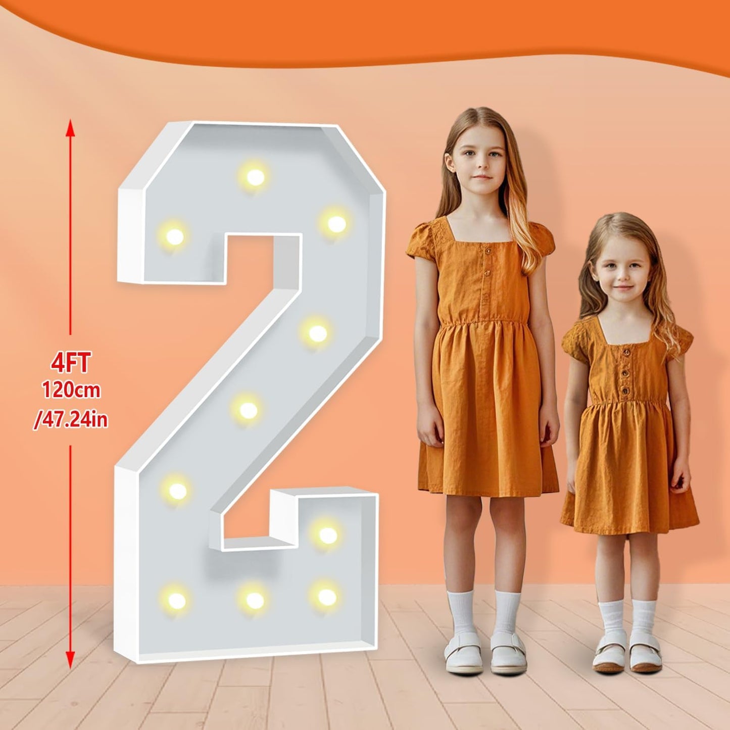 4FT Marquee Numbers, Big Light Up Numbers 2, Cardboard Numbers for Balloons 2nd 20th 21st Birthday Decorations, DIY Mosaic Numbers for 2025 Graduation, Marquee Sign Pre-Cut Foam Board Kit