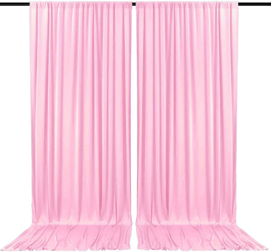 2 Panels Rose Pink Backdrop Curtain, 10 x 7 Feet Background Curtains for Parties, Weddings, Baby Showers, Bachelorette Halloween, Christmas Birthday Party Photoshoot Backdrop Curtains Decorations