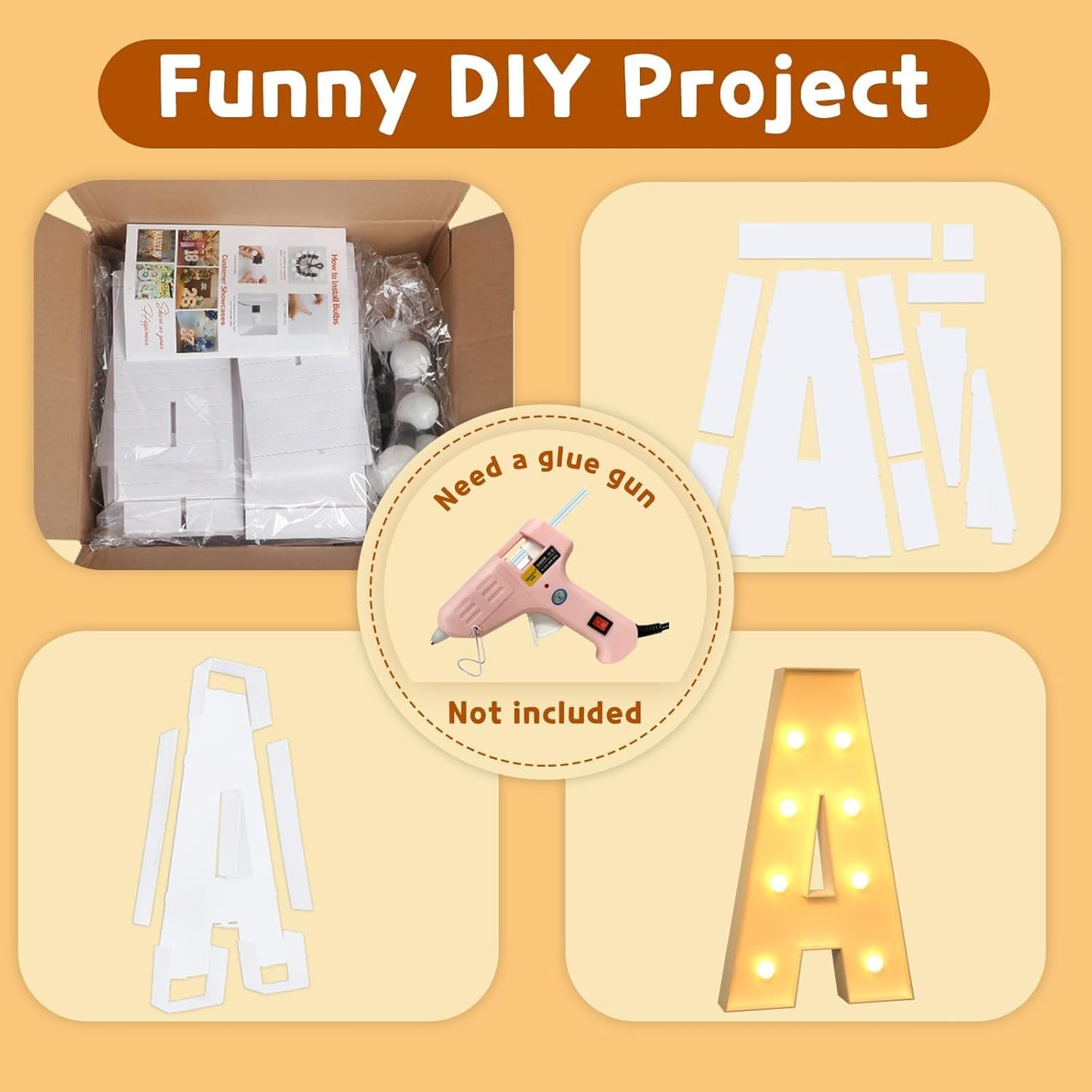 imprsv Marquee Light Up Letters, 3FT Mosaic Letters with Light for Baby Shower Graduation Party Decor, Large J for Engagement Wedding Party Decorations (Need to Assemble)