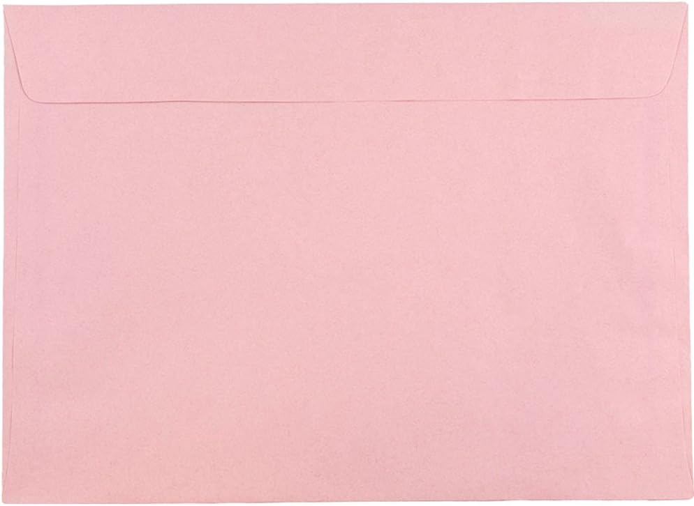 JAM PAPER 9 x 12 Booklet Premium Envelopes - Baby Pink Pastel - 25/Pack