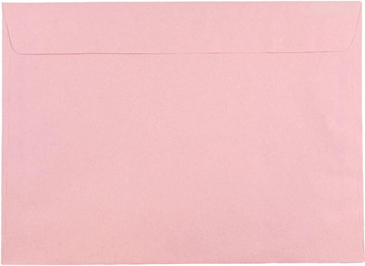 JAM PAPER 9 x 12 Booklet Premium Envelopes - Baby Pink Pastel - 25/Pack