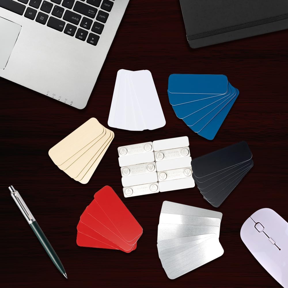 Brushed Silver Name Tag Blanks – 25 Pack, 1" x 3", Round Corners, Professional Engravable Badges with Magnetic Backing – All Quality Badges