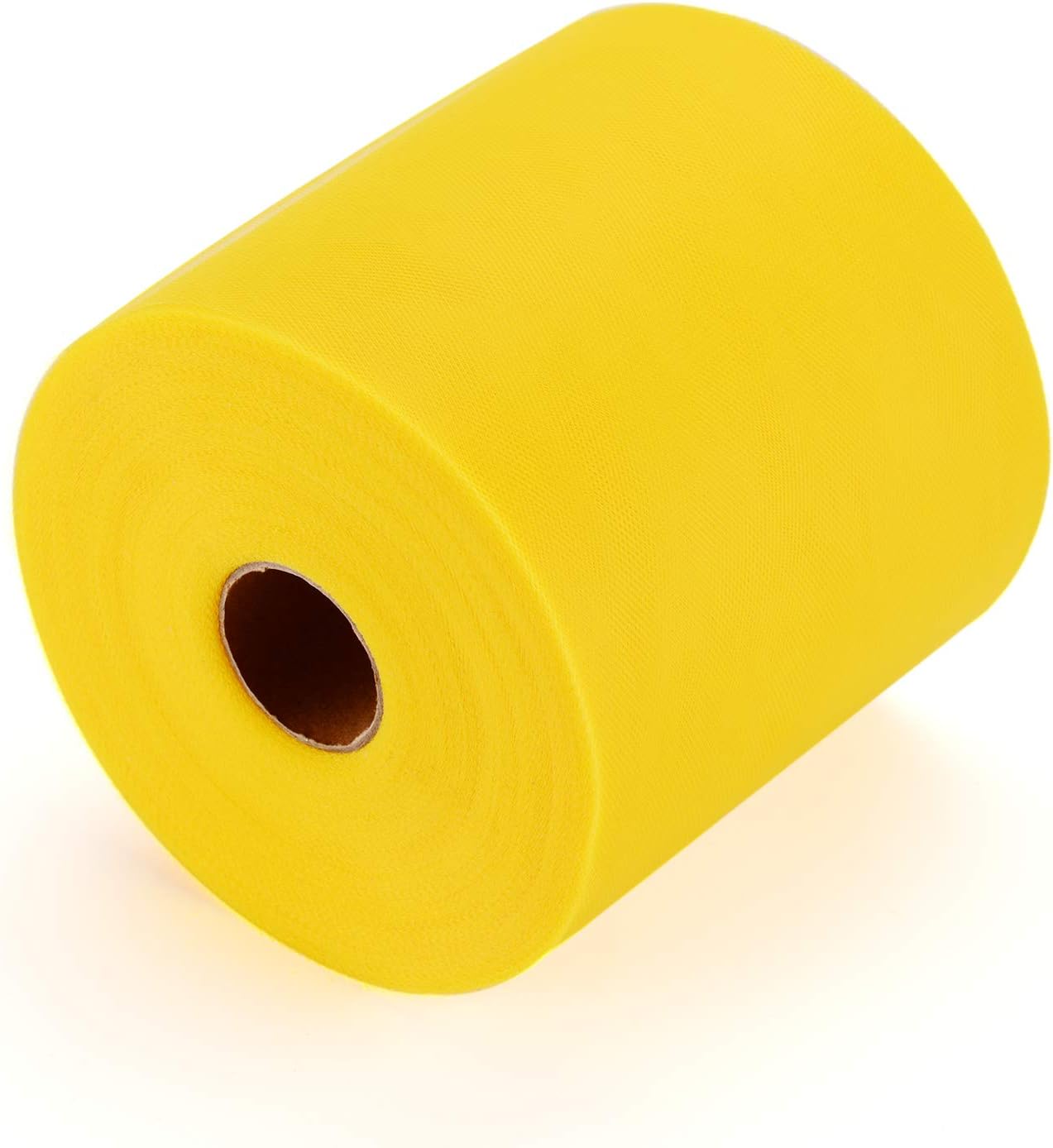 Tulle Fabric Roll, 6” by 200 Yards (600FT) Tulle Organza Fabric Spool for DIY Tutu Skirt Baby Shower Decor Wedding Backdrop Crafts Birthday Party Supplies (Yellow)