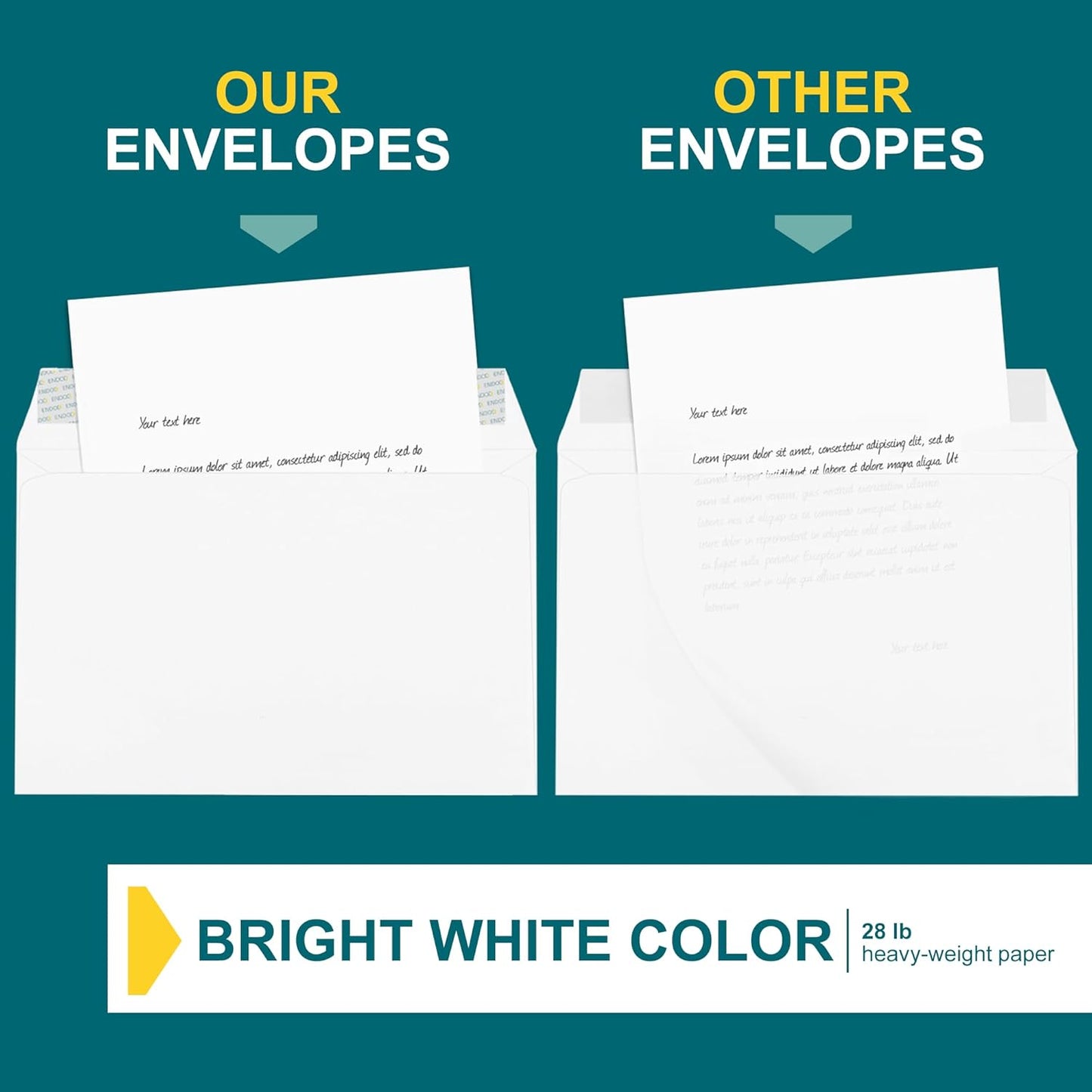6x9 Open-Side Envelopes - 15 Pack - White, Self-Seal, Peel & Seal Closure - 28 lb Paper - Plain - Business & Personal Use