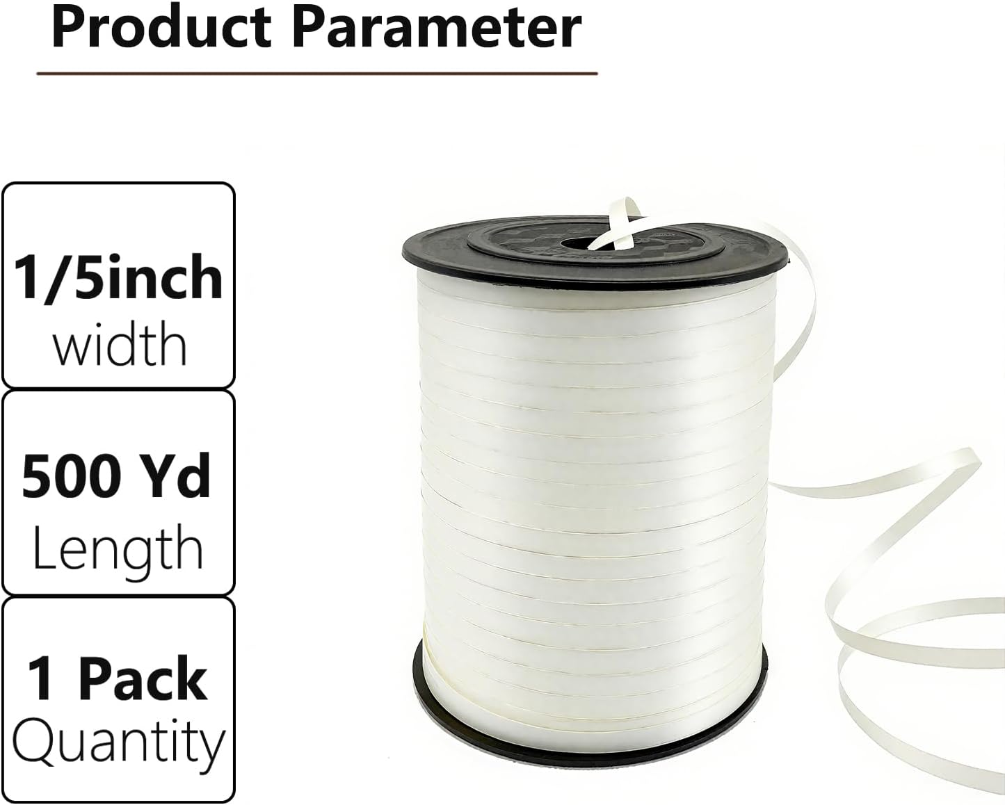 500 Yards Curling Ribbon-Balloon String for Birthday Gift Wrapping,Festival Party Decor,Ribbons & Bows for Christmas New Year Gifts Supplies (White)