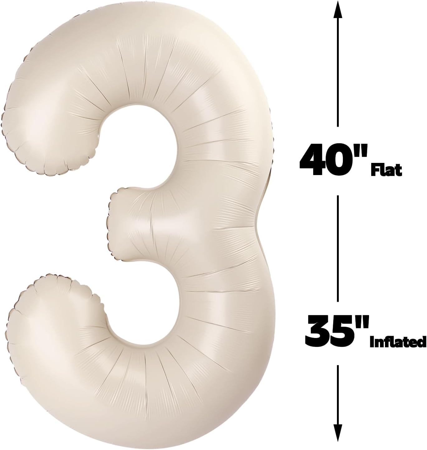 40 Inch Cream White 13 31 Large Number Balloon, 13 31 Cream White Birthday Party Decorations, Number 13 31 Foil Balloons for Anniversary Party Graduations Celebration Supplies