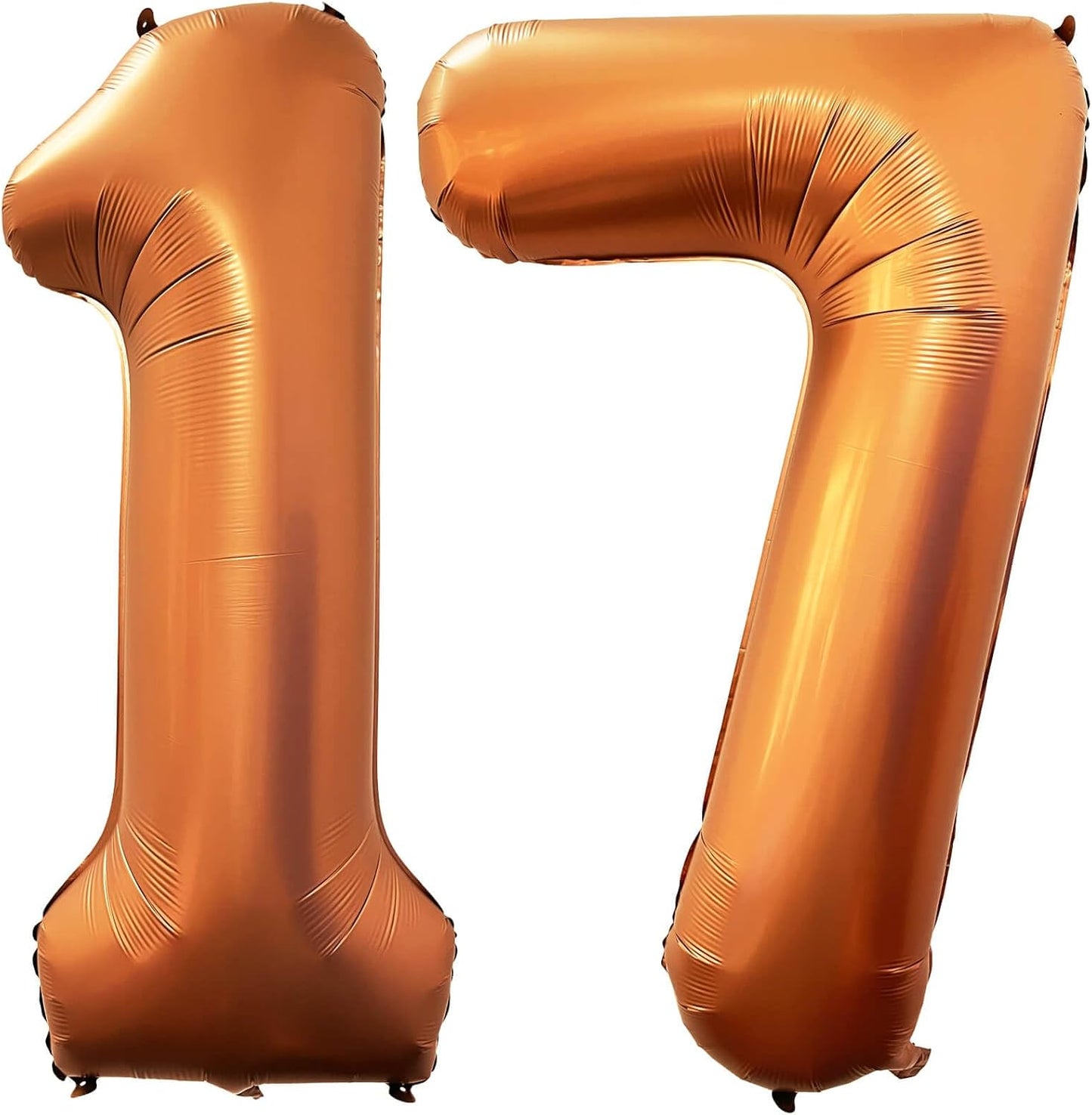 Number 17 Giant Orange 40 Inch Foil Helium Balloons for 17th Birthday Party & Anniversary Events