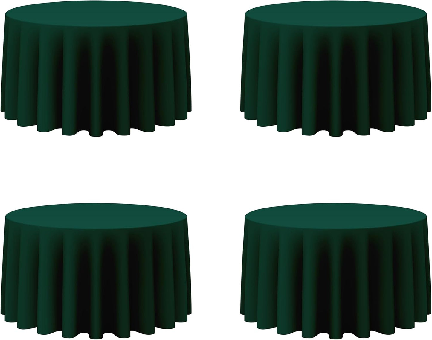 BRILLMAX 4 Pack Hunter Green Round Tablecloths 120 Inch - Circle Bulk Linen Polyester Fabric Washable Table Cloth Cover for Wedding Reception Banquet Birthday Party Buffet Restaurant