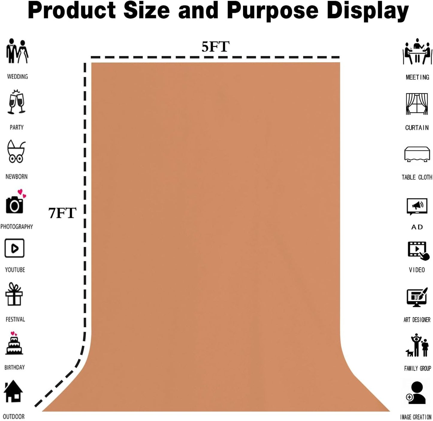 6x9FT Pink Backdrop for Photography, Meat Pink Solid Color Video Recording Background Studio Photography Props