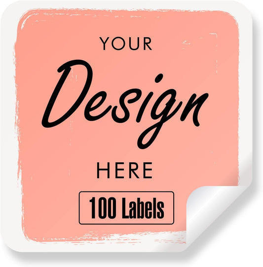 Custom Personalized Labels - Square 6"x6" Stickers With Any Design, Image, Logo, Text - Thank You Labels for Business, 100 Count
