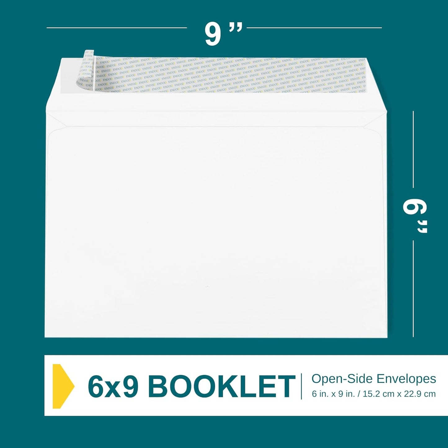 6x9 Booklet Envelopes - 250 Pack - Self Seal Mailing Envelopes - White Letter With Peel & Seal Closure - Open-Side - 28 Lb Paper - Plain for Business and Personal Use