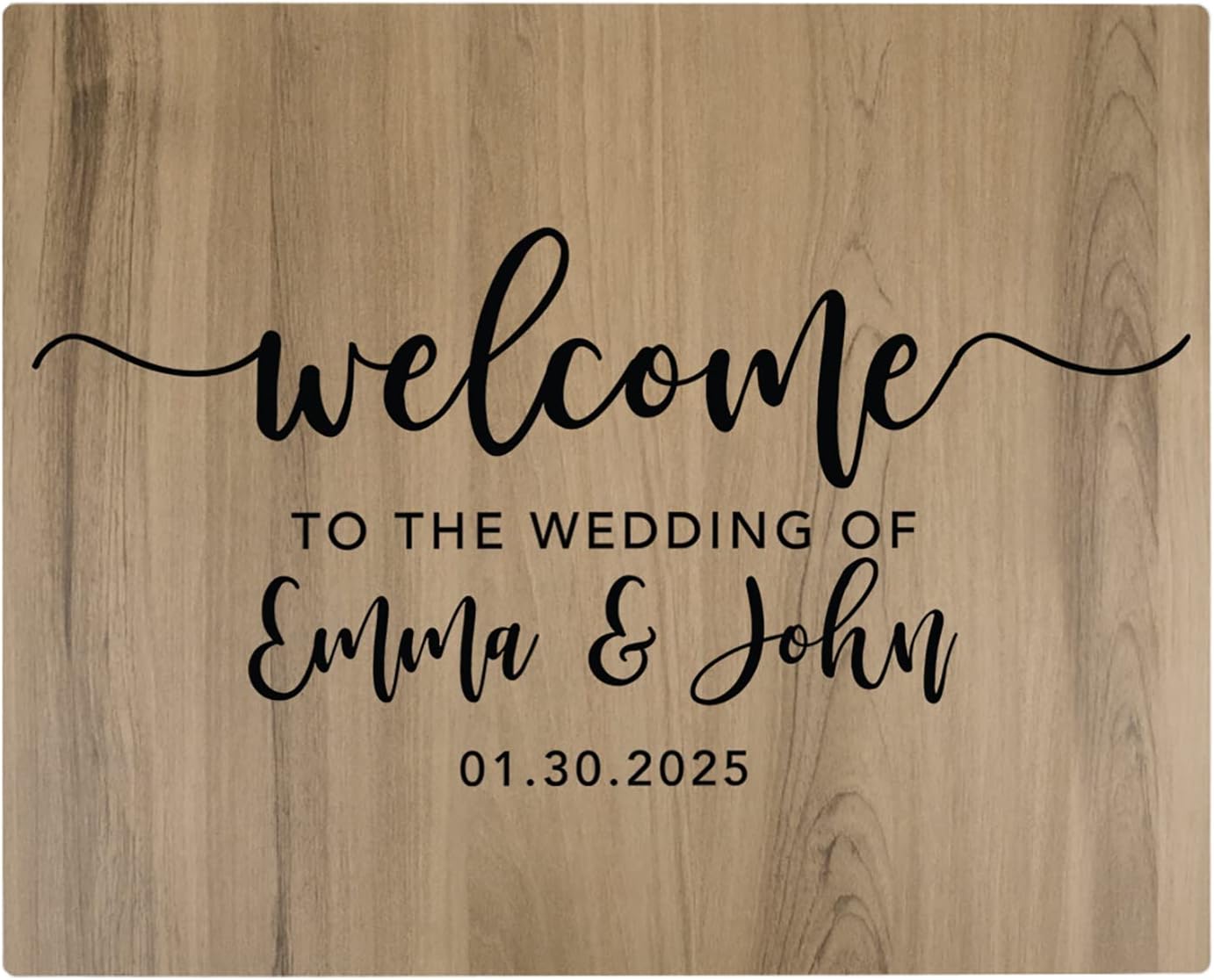 Andaz Press Personalized Large Wooden Welcome Sign for Wedding Rustic Welcome Sign 16" x 20" Custom Names & Date Fall Script Wedding Signage English Oak MDF Wood Finish Reception Indoor Outdoor Signs