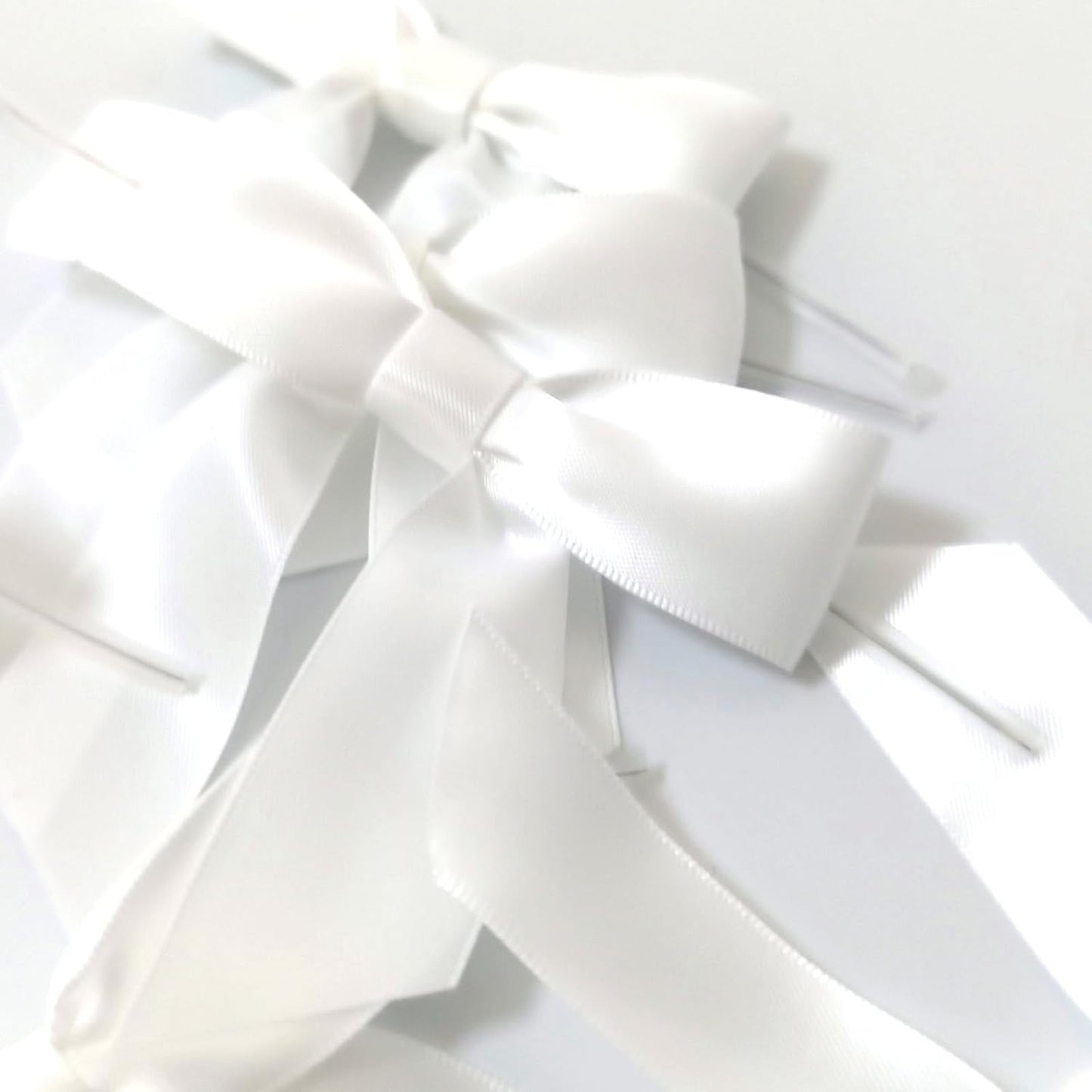 36pcs 3-1/2" White Satin Ribbon Bows with Twist Ties for Big Ribbon Bows for Gift Wrapping Packing Wedding Accessories Decoration (White)