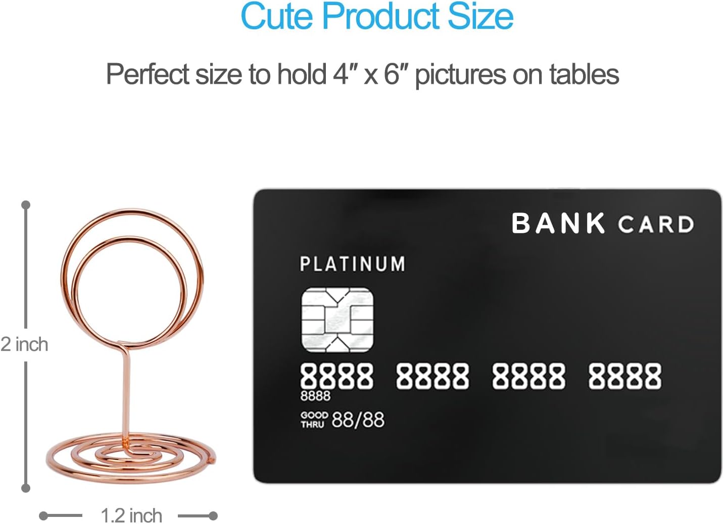 20Pcs Table Number Holders, Place Card Holder, Mini Table Card Holders, Cute Picture Holder Photo Holders for Wedding Reception Party, Table Centerpieces (Rose Gold)