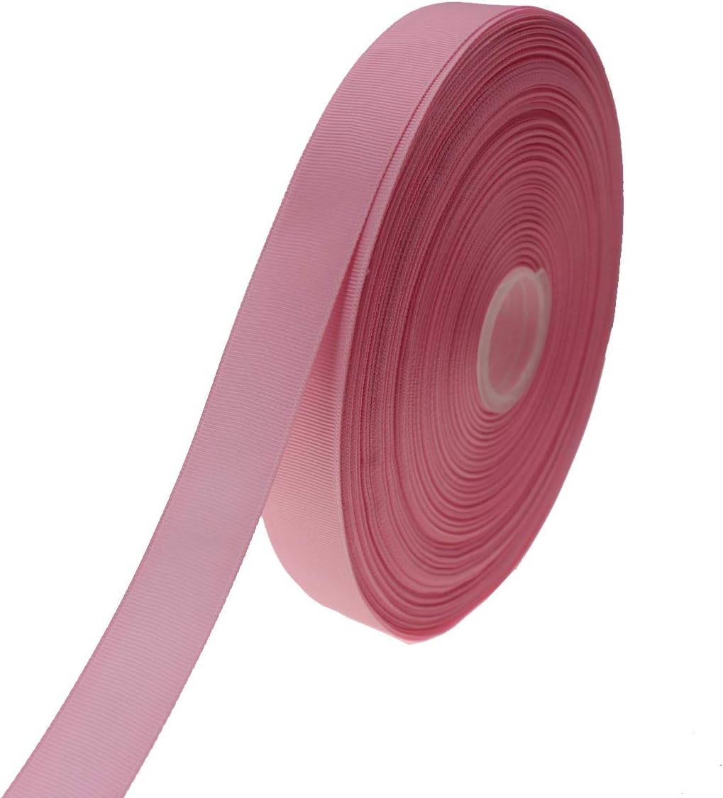 Jesep One Roll 100 Yards 1" Soild Grosgrain Ribbon Boutique Gift Wrapping Package Ribbon, DIY Crafts Bow Hair Headband Accessories Assorted Ribbon#123(1" 25mm, Pink)