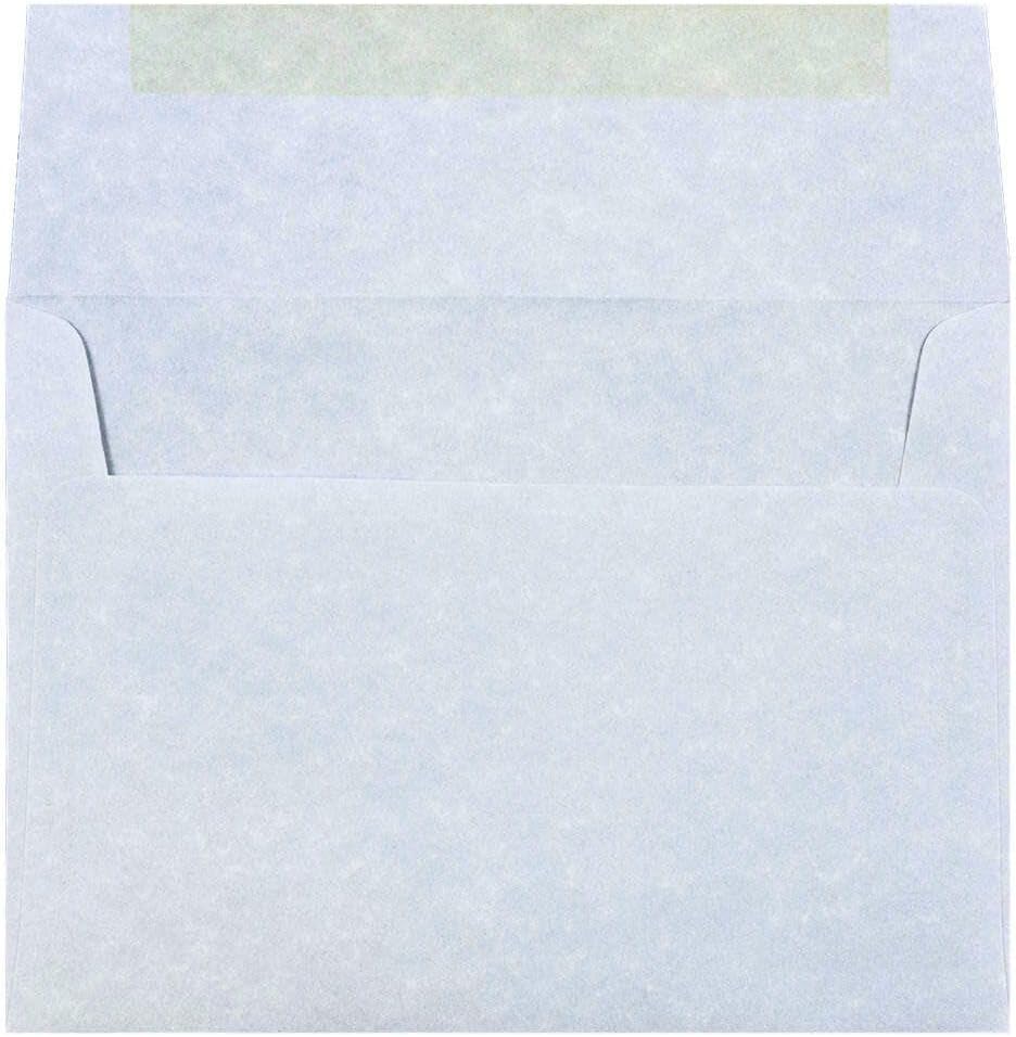 JAM PAPER A7 Parchment Invitation Envelopes - 5 1/4 x 7 1/4 - Blue Recycled - 50/Pack