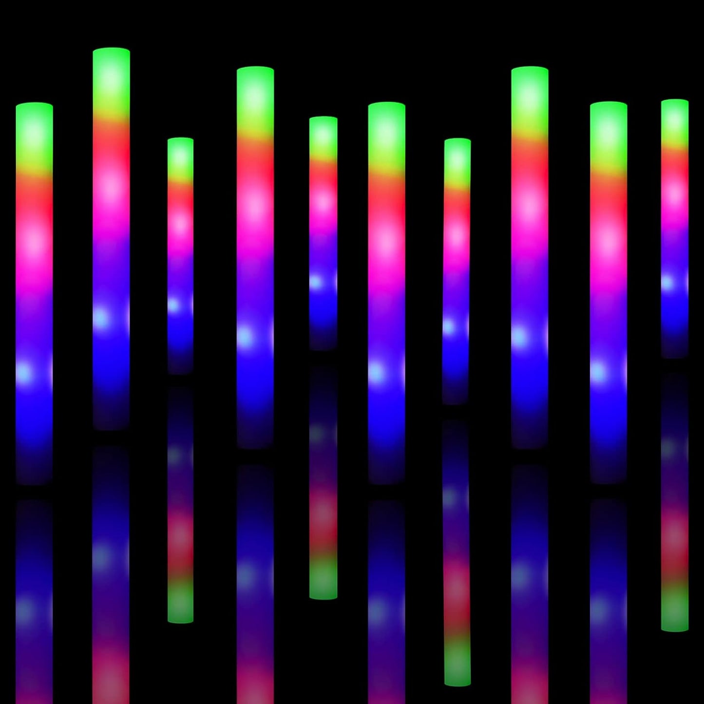 Foam Glow Sticks Bulk 60 Pack,3 Modes Flashing LED Light Sticks Glow in The Dark Party Supplies Light Up Toys for Parties Wedding Birthday Concert Christmas Halloween